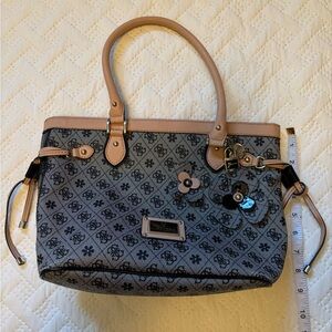 Guess Gray and Tan Shoulder Bag